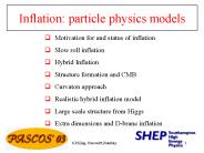 Inflation: particle physics models