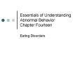 Essentials of Understanding Abnormal Behavior Chapter Fourteen PowerPoint PPT Presentation