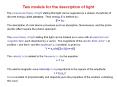 Two models for the description of light PowerPoint PPT Presentation