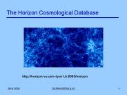 The Horizon Cosmological Database