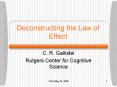 Deconstructing the Law of Effect PowerPoint PPT Presentation
