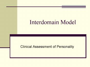 Interdomain Model