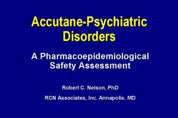 Accutane-Psychiatric Disorders