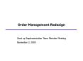 Order Management Redesign PowerPoint PPT Presentation