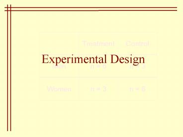 Experimental Design