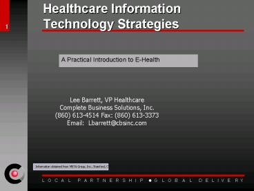 Healthcare Information Technology Strategies