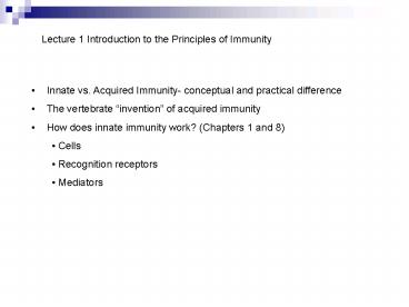 Innate vs' Acquired Immunity conceptual and practical difference