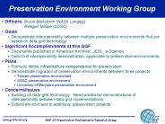 Preservation Environment Working Group
