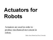 Actuators for Robots