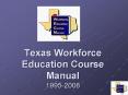 Texas Workforce Education Course Manual 1995-2008 PowerPoint PPT Presentation