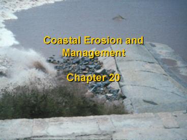 Coastal Erosion and Management Chapter 20