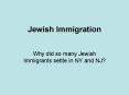 Jewish Immigration PowerPoint PPT Presentation