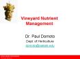 Vineyard Nutrient Management PowerPoint PPT Presentation