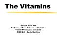 The Vitamins PowerPoint PPT Presentation