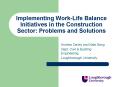 Implementing WorkLife Balance Initiatives in the Construction Sector: Problems and Solutions PowerPoint PPT Presentation