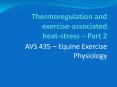 Thermoregulation and exerciseassociated heatstress Part 2 PowerPoint PPT Presentation