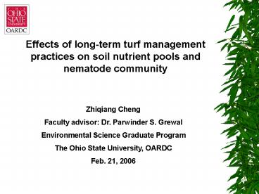Effects of longterm turf management practices on soil nutrient pools ...