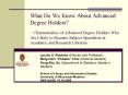 What Do We Know About Advanced Degree Holders?  ~ Characteristics of Advanced Degree Holders Who Are Likely to Become Subject Specialists in Academic and Research Libraries PowerPoint PPT Presentation