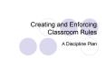 Creating and Enforcing Classroom Rules PowerPoint PPT Presentation