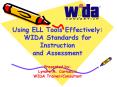 Using ELL Tools Effectively: WIDA Standards for Instruction and Assessment Presented by: Lynore M' C PowerPoint PPT Presentation