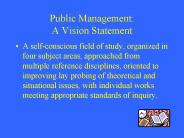 Public Management: A Vision Statement