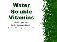 Water Soluble Vitamins PowerPoint PPT Presentation