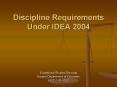 Discipline Requirements Under IDEA 2004 PowerPoint PPT Presentation