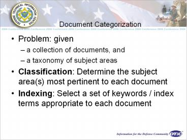 Document Categorization