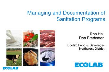 Managing and Documentation of Sanitation Programs