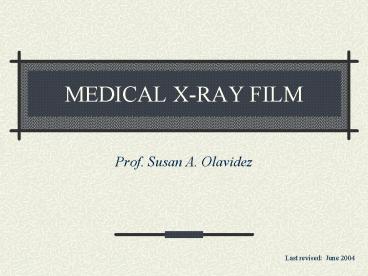 MEDICAL XRAY FILM