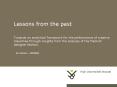 Lessons from the past PowerPoint PPT Presentation