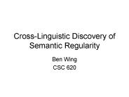 Cross-Linguistic Discovery of Semantic Regularity