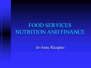 FOOD SERVICES NUTRITION AND FINANCE