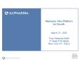 Alpharma: New Platform for Growth PowerPoint PPT Presentation