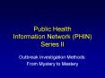 Public Health Information Network PHIN Series II