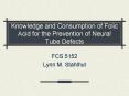 Knowledge and Consumption of Folic Acid for the Prevention of Neural Tube Defects PowerPoint PPT Presentation