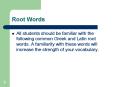 Root Words PowerPoint PPT Presentation