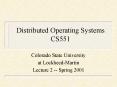 Distributed Operating Systems CS551 PowerPoint PPT Presentation