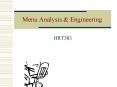 Menu Analysis PowerPoint PPT Presentation