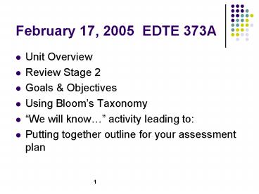 February 17, 2005 EDTE 373A
