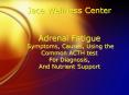 Jace Wellness Center  Adrenal Fatigue Symptoms, Causes, Using the Common ACTH test For Diagnosis, And Nutrient Support PowerPoint PPT Presentation