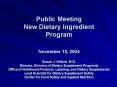 Public Meeting New Dietary Ingredient Program PowerPoint PPT Presentation