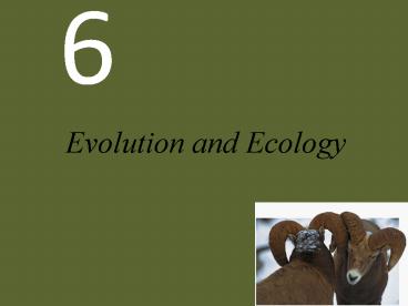 Evolution and Ecology