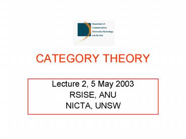 CATEGORY THEORY