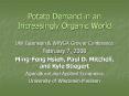 Potato Demand in an Increasingly Organic World PowerPoint PPT Presentation