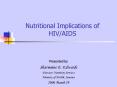 Nutritional Implications of HIVAIDS PowerPoint PPT Presentation