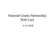 National Grants Partnership Web Cast