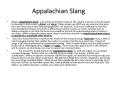 Appalachian Slang PowerPoint PPT Presentation