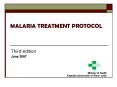 MALARIA TREATMENT PROTOCOL PowerPoint PPT Presentation