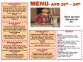 MENU APR 20th 24th PowerPoint PPT Presentation